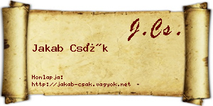 Jakab Csák névjegykártya