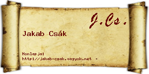 Jakab Csák névjegykártya